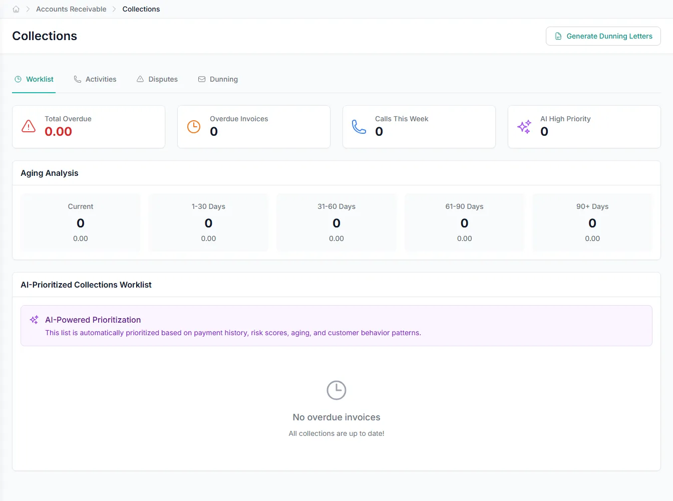 A live view of every open invoice, reminder sent, and payment applied