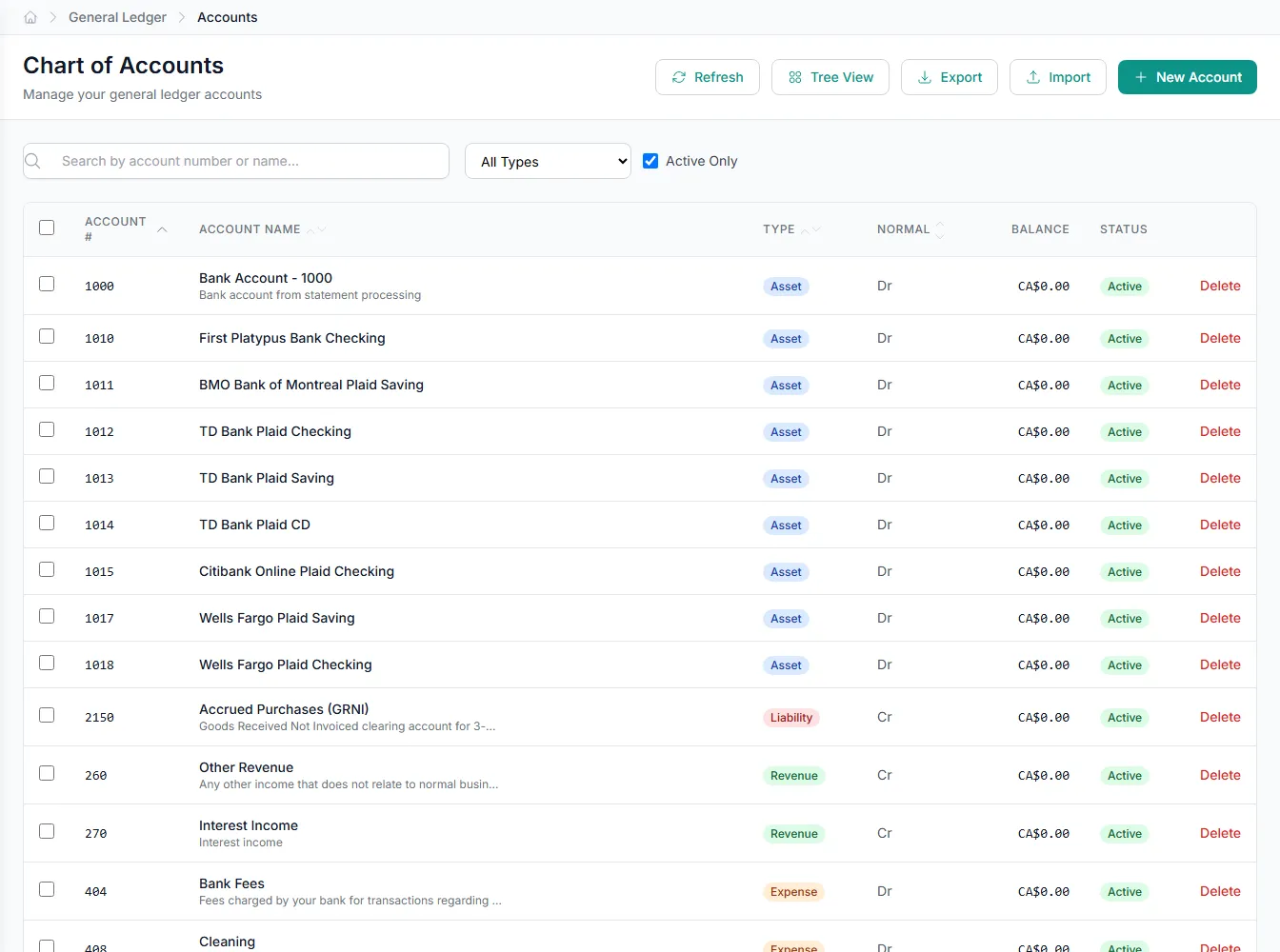 Control-account mapping screen showing detected AP, AR, and inventory accounts after a re-sync