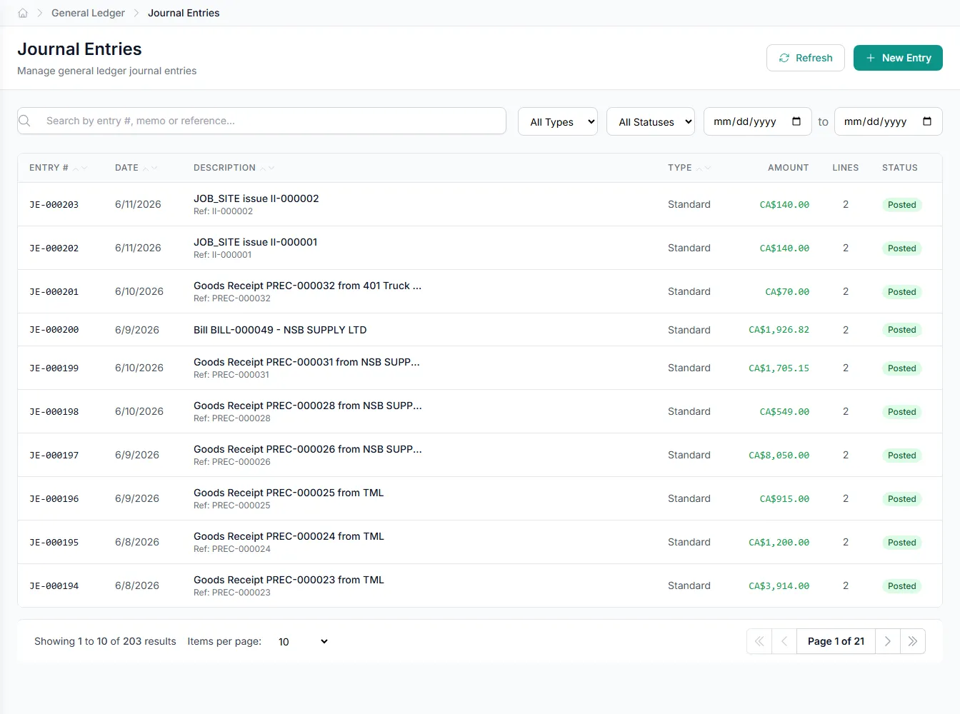 Transactions coded and grouped by account, ready for review.