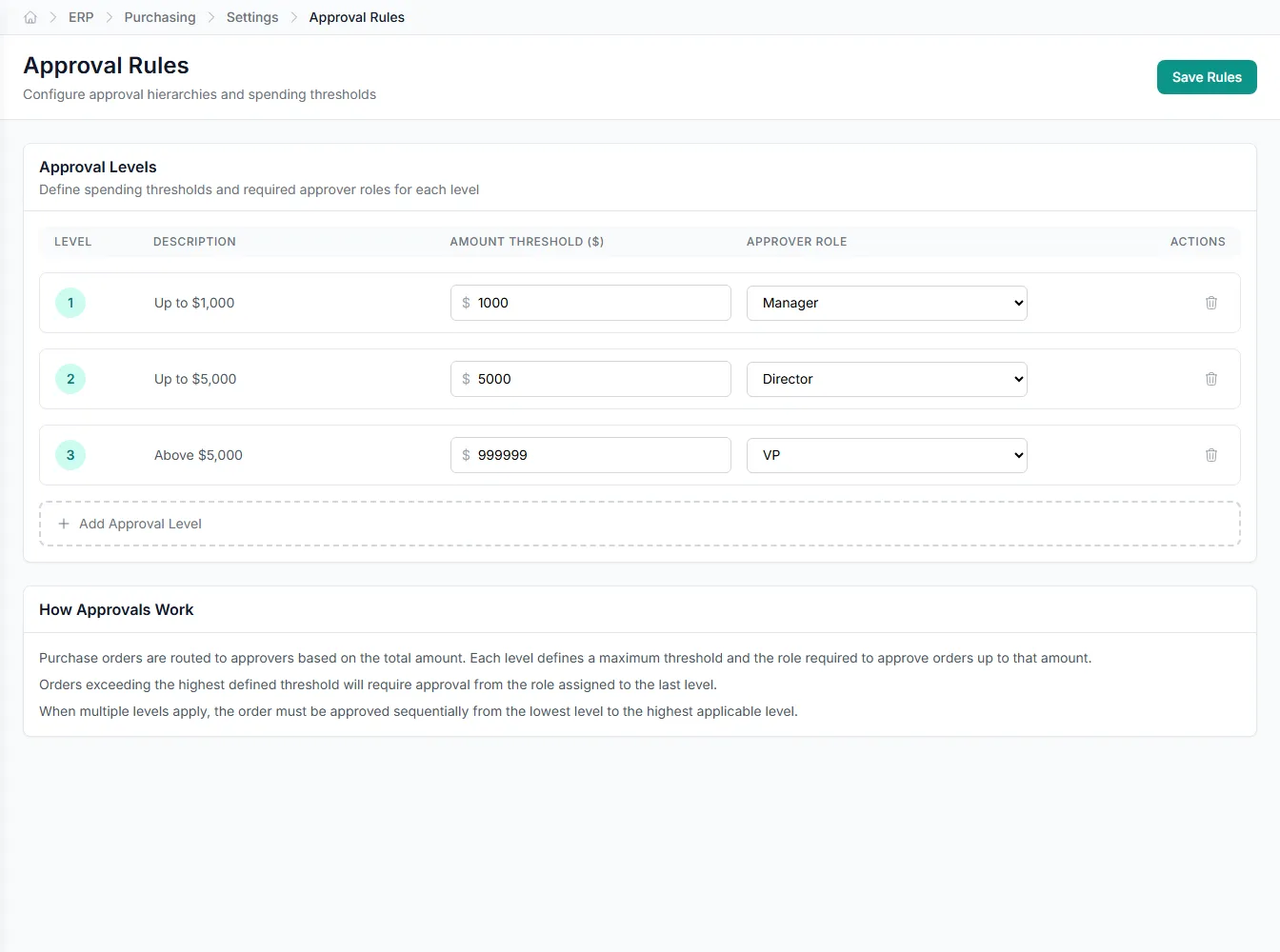 Approval settings controlling what runs automatically
