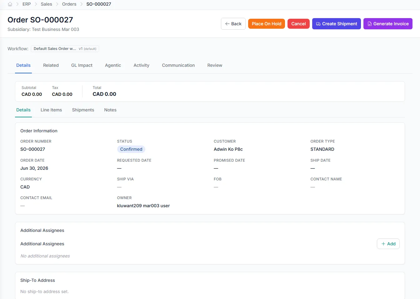 Service order hub on mobile listing today's assigned jobs